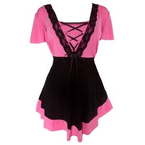 Dare to Wear Eye Candy Top in Bubblegum Pink 3X 20 22